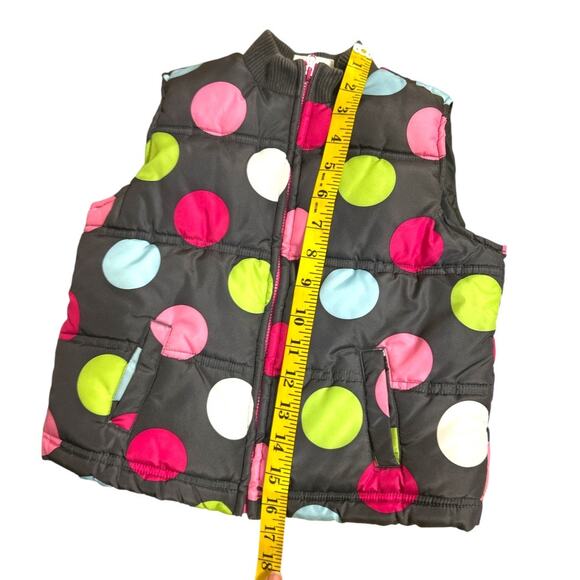 Crazy  8 Pastel Polka Dot Brown Zip up  Puffer Vest Size 4 years 5 years - Picture 9 of 13